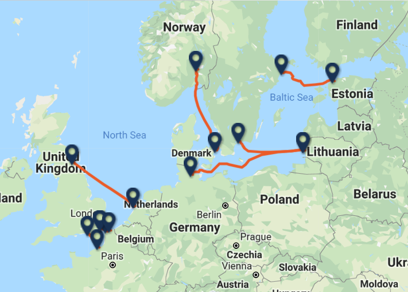 DFDS SEAWAYS routes